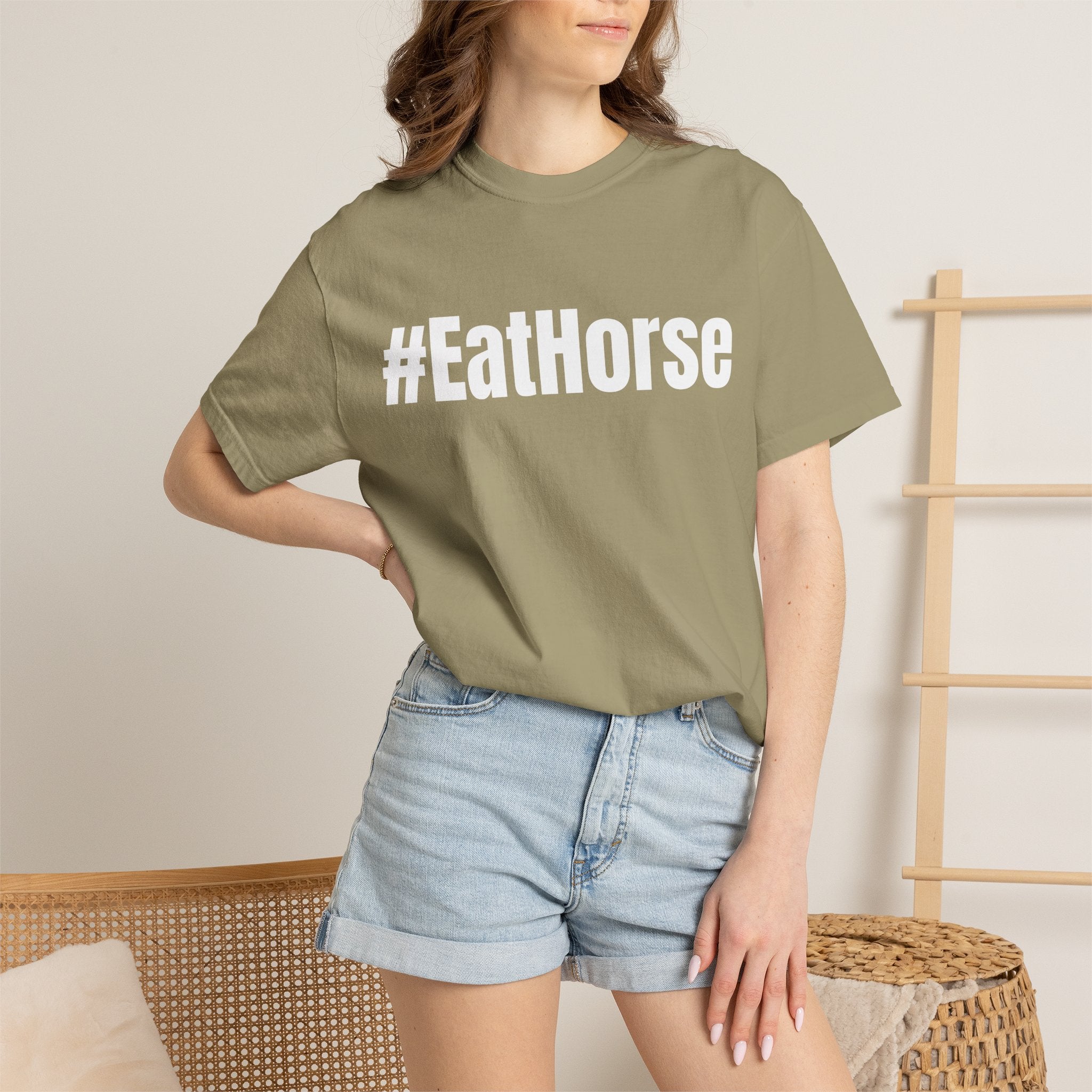 #EatHorse T-shirt | Hashtag Text Tee, Minimal Graphic Shirt