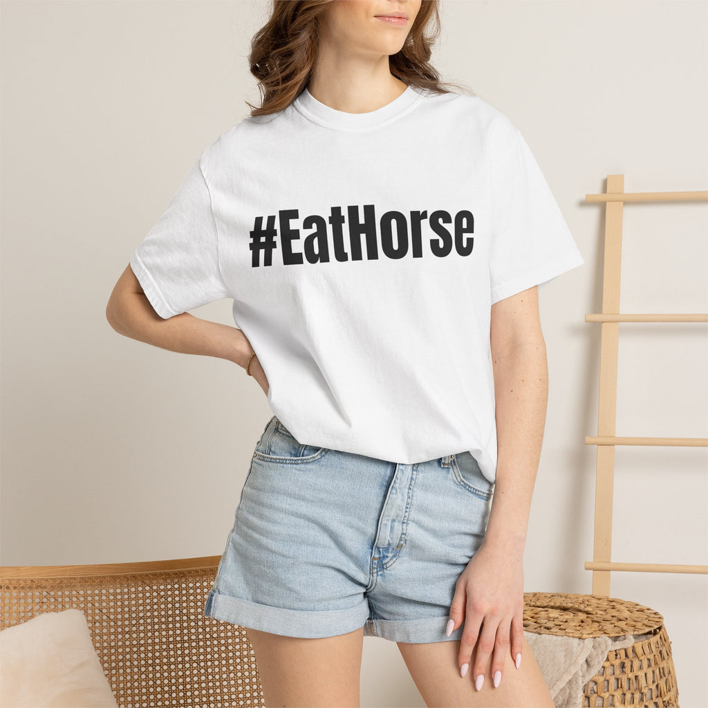 #EatHorse T-shirt | Hashtag Text Tee, Minimal Graphic Shirt